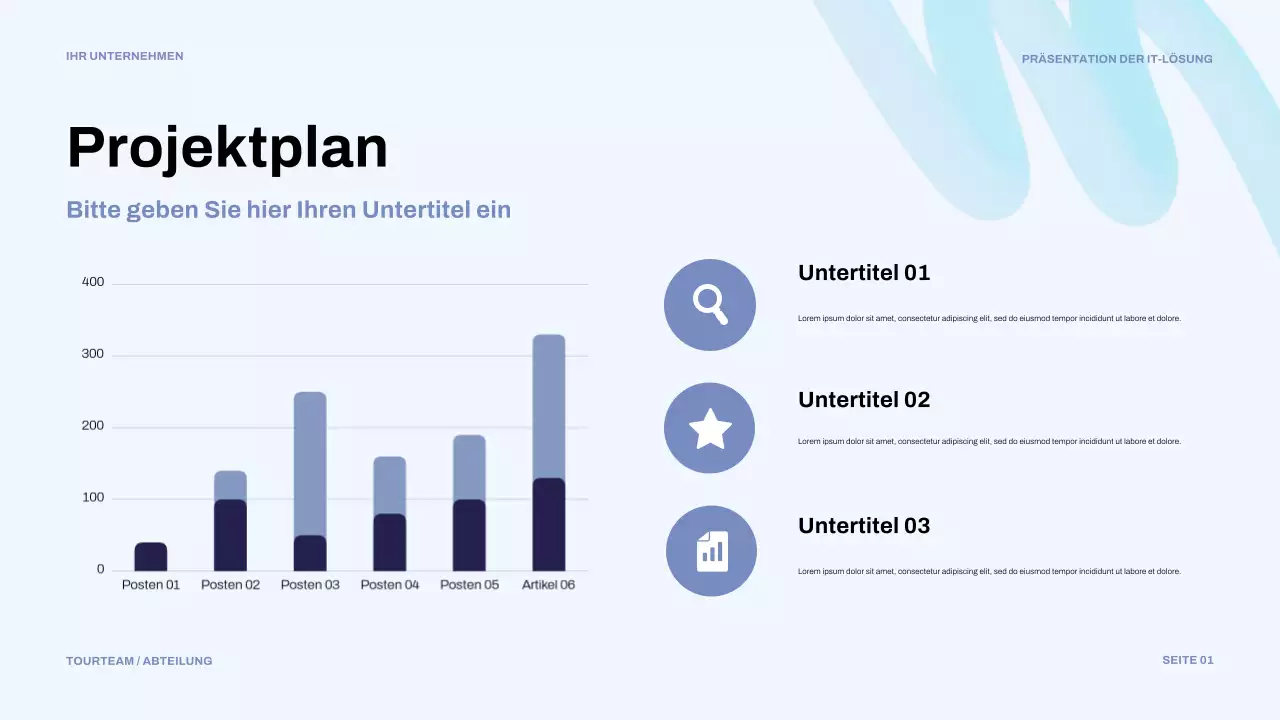 blaue moderne IT-Präsentation