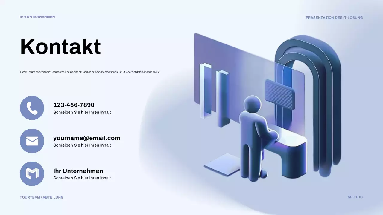blaue moderne IT-Präsentation