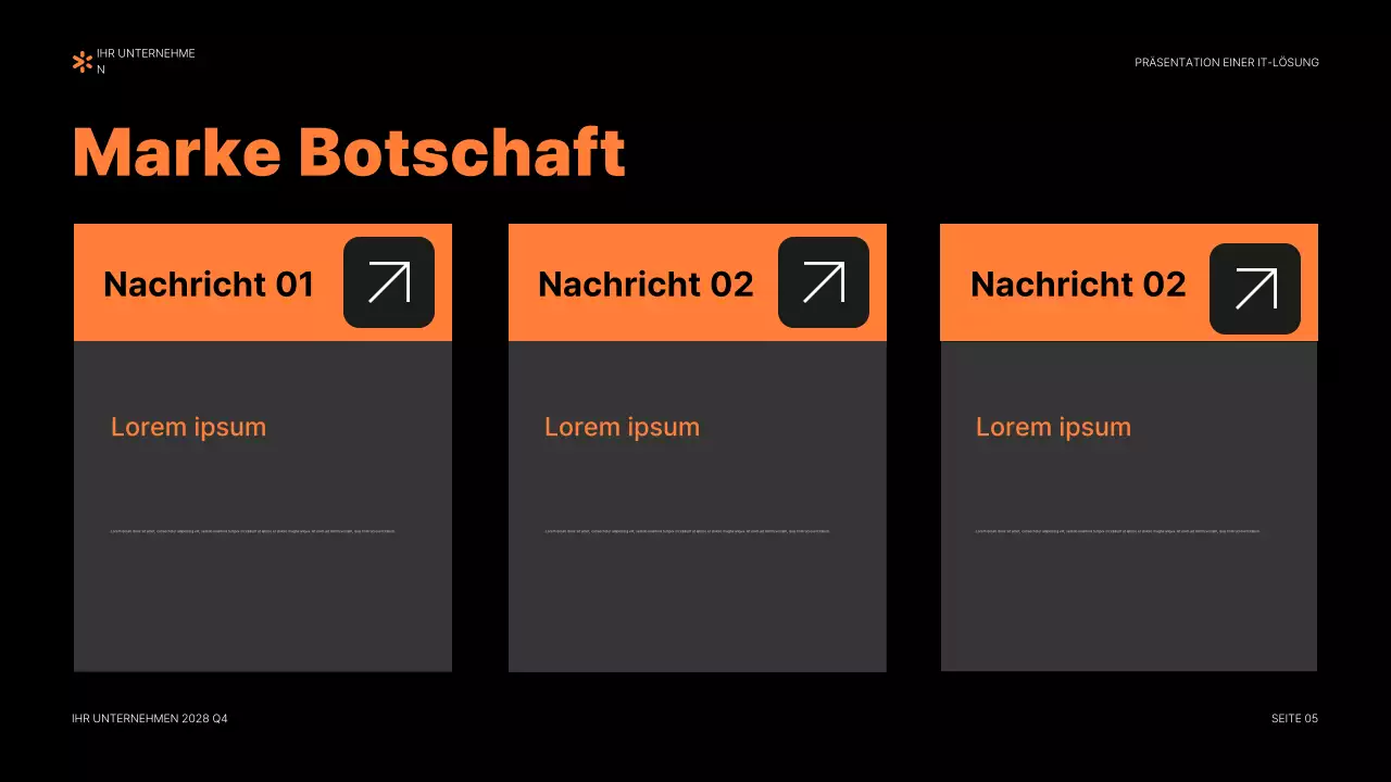 orangefarbenes modernes IT-Präsentationsdokument
