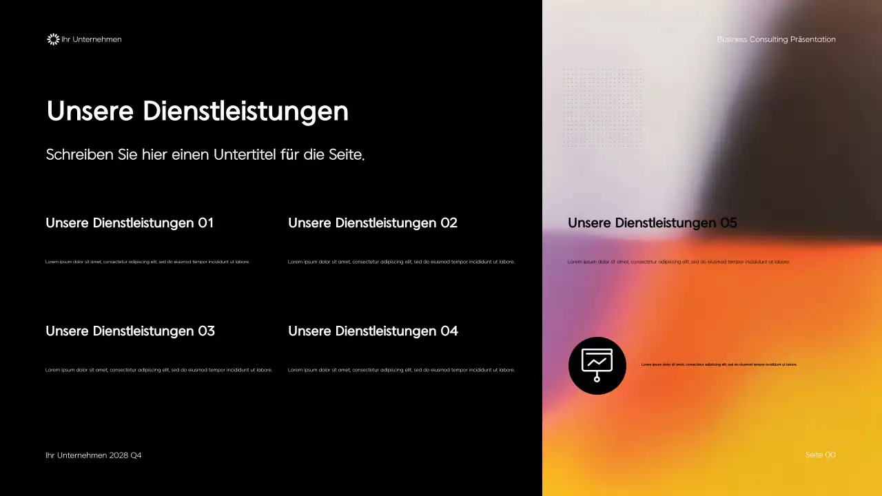 Schwarze moderne geometrische Unternehmensberatung Präsentation
