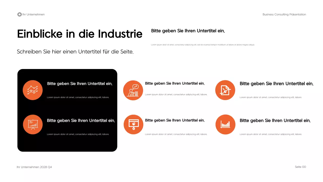 Schwarze moderne geometrische Unternehmensberatung Präsentation