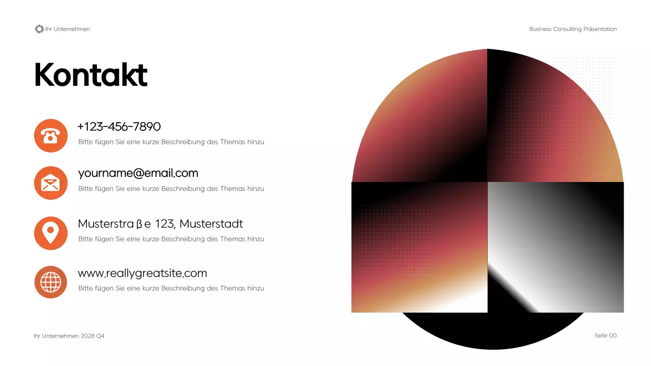 Schwarze moderne geometrische Unternehmensberatung Präsentation