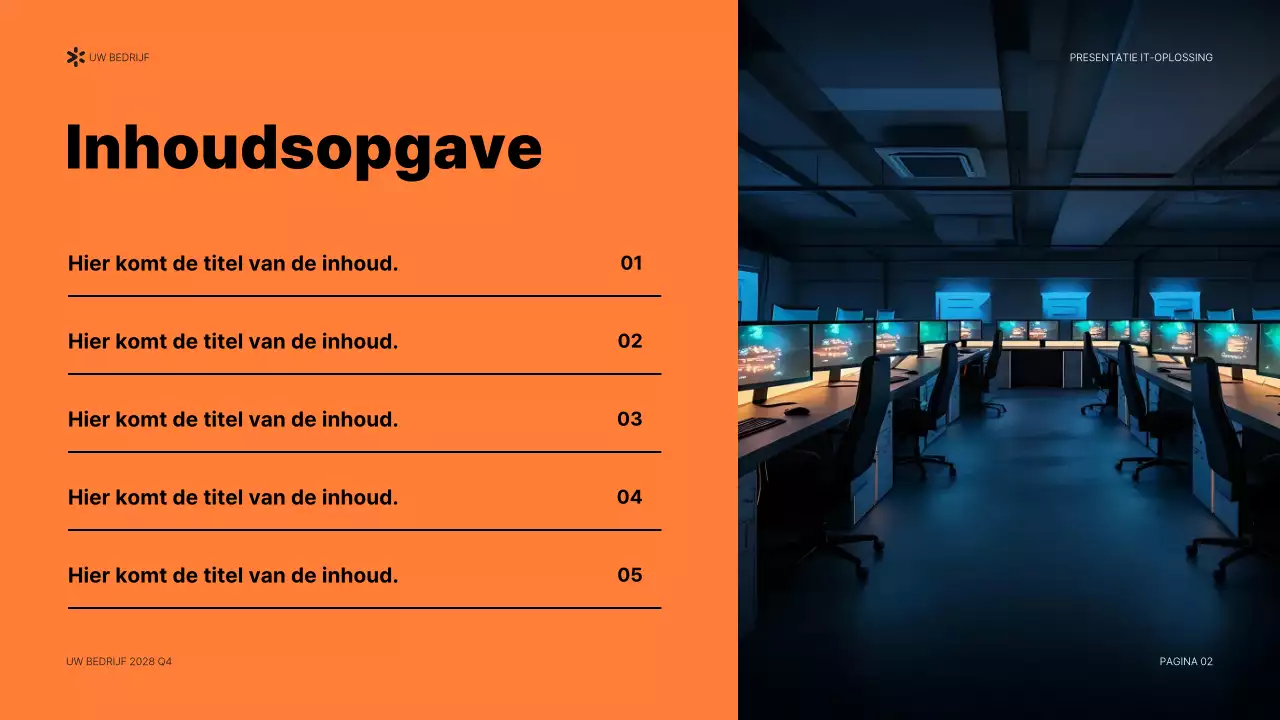 oranje modern IT presentatiedocument