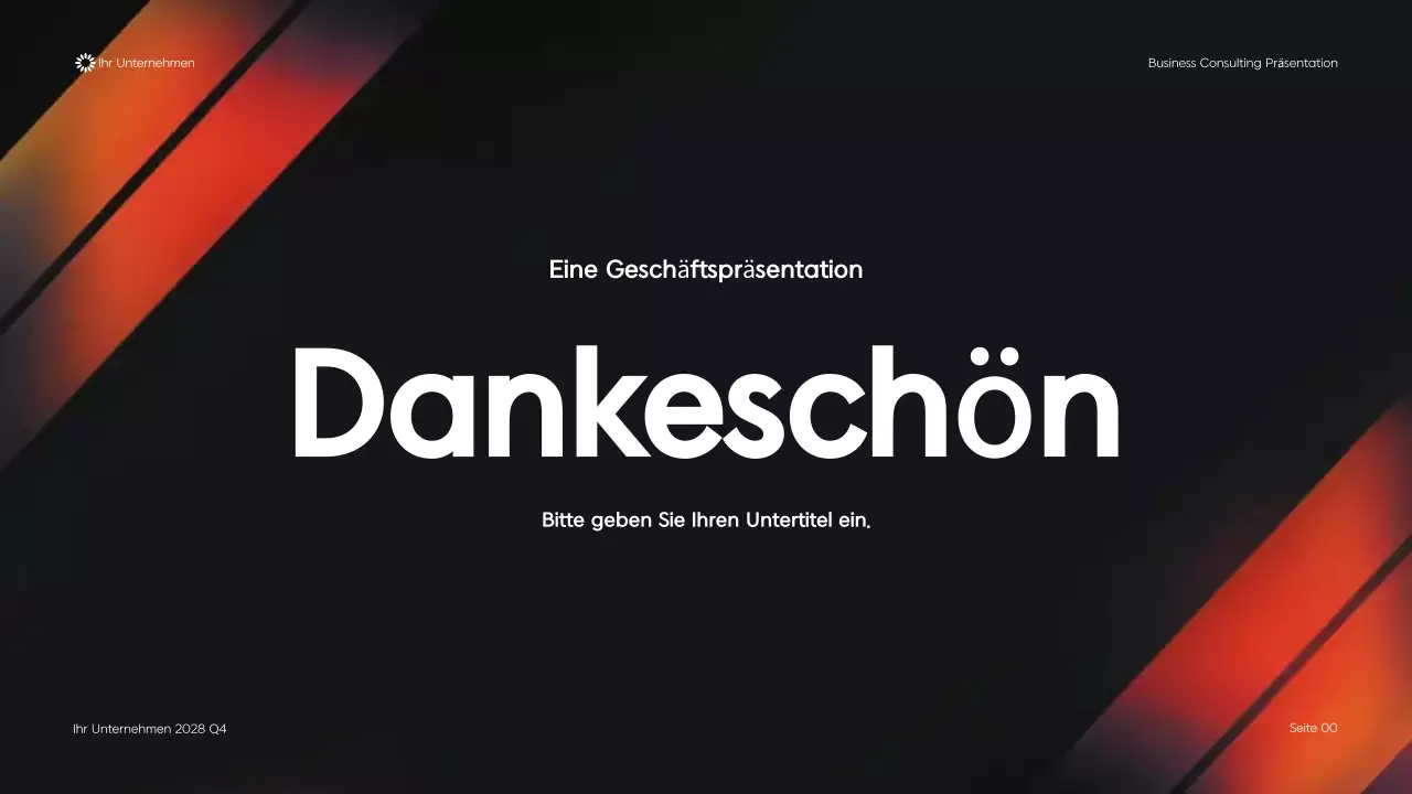 Schwarze moderne geometrische Unternehmensberatung Präsentation