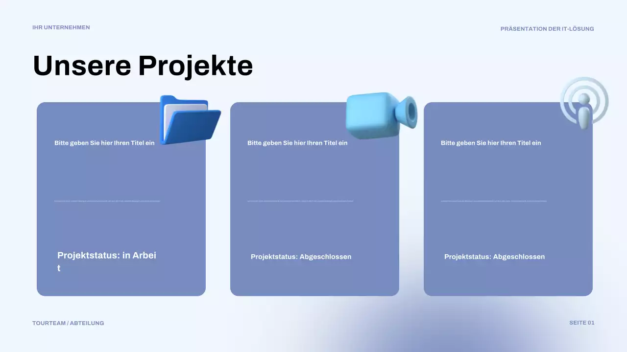 blaue moderne IT-Präsentation