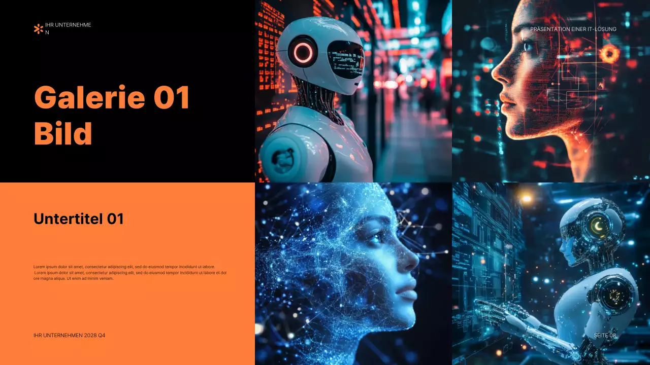 orangefarbenes modernes IT-Präsentationsdokument