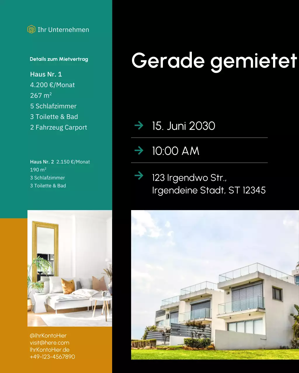 beige moderne immobilienankündigung