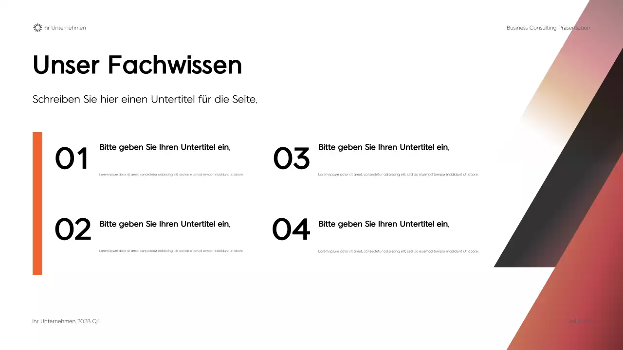 Schwarze moderne geometrische Unternehmensberatung Präsentation