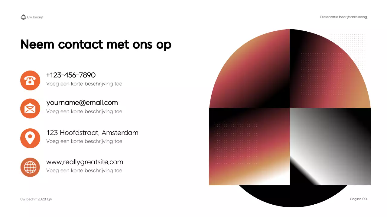 Zwarte moderne geometrische zakelijke adviespresentatie