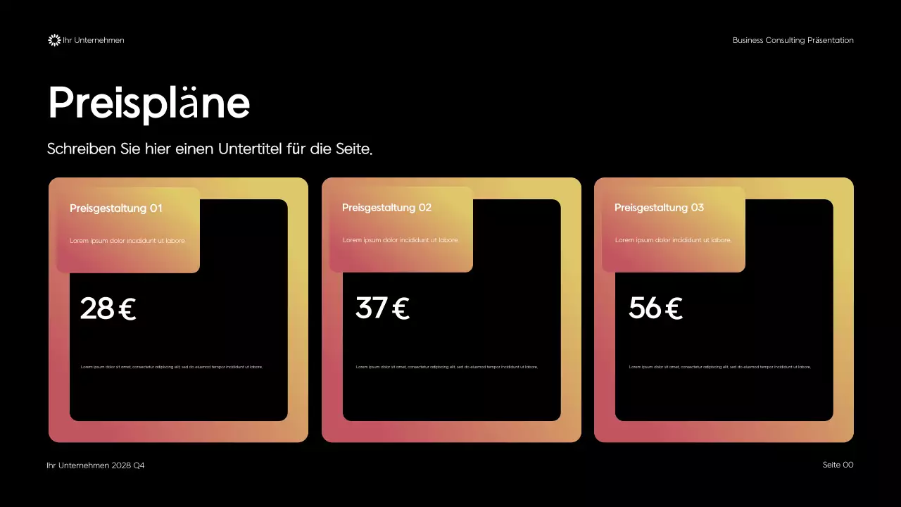 Schwarze moderne geometrische Unternehmensberatung Präsentation