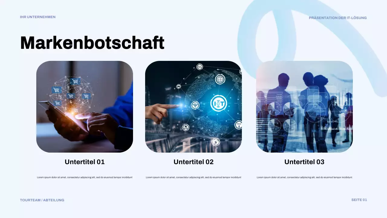 blaue moderne IT-Präsentation