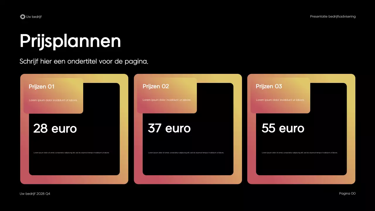 Zwarte moderne geometrische zakelijke adviespresentatie