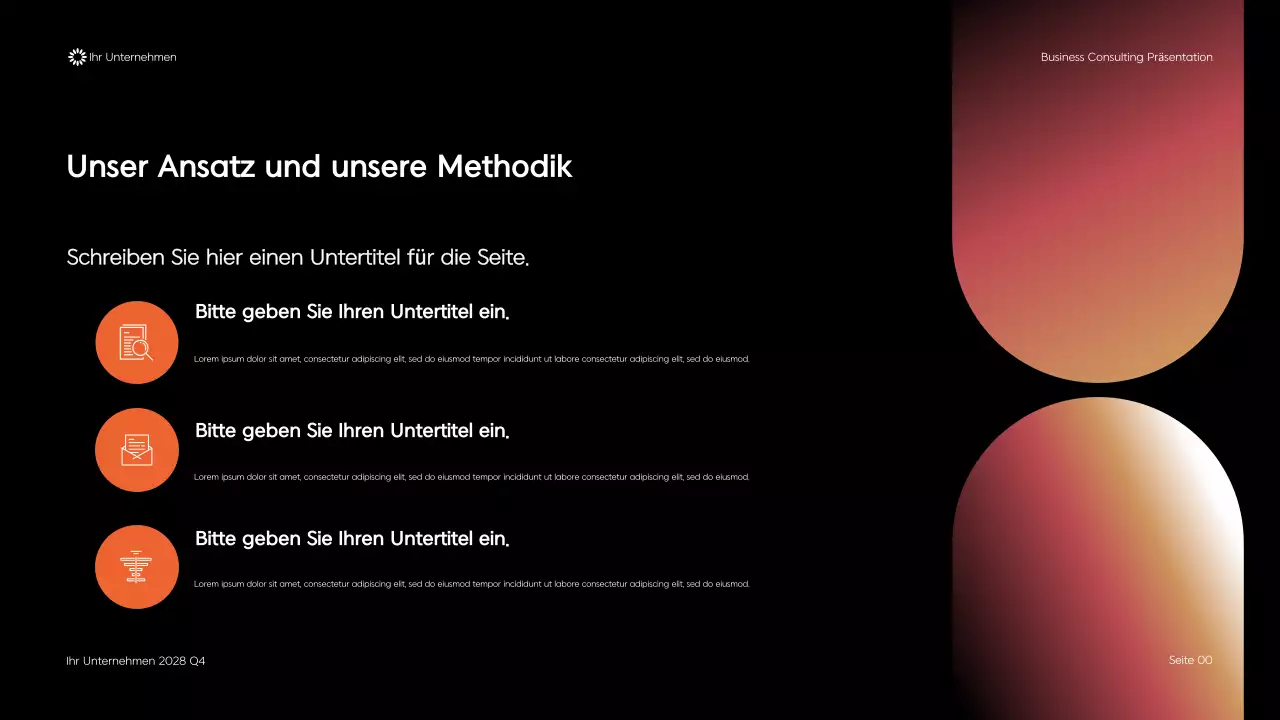 Schwarze moderne geometrische Unternehmensberatung Präsentation