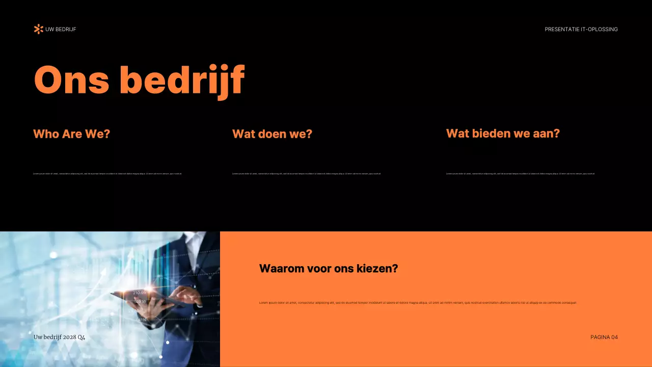 oranje modern IT presentatiedocument