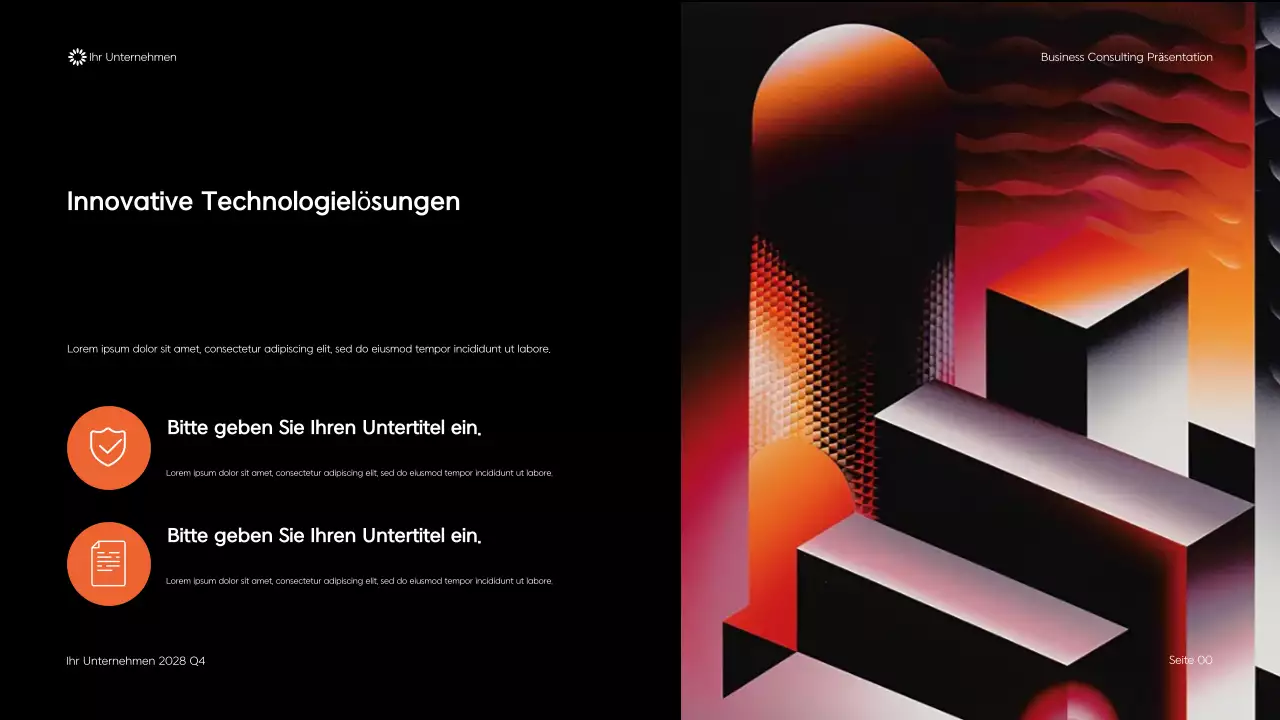 Schwarze moderne geometrische Unternehmensberatung Präsentation