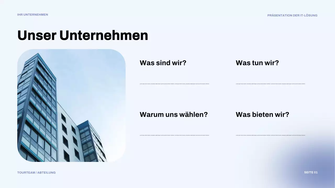 blaue moderne IT-Präsentation