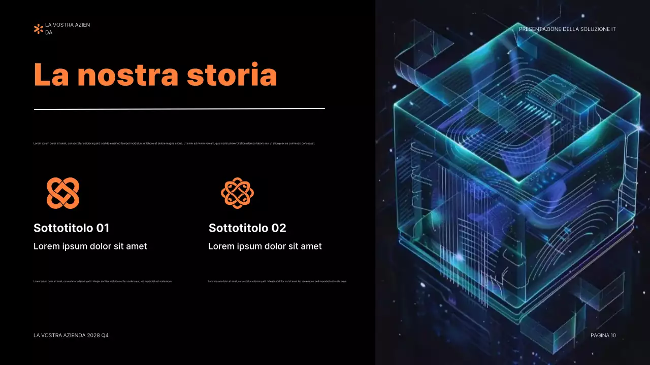 documento di presentazione IT moderno arancione