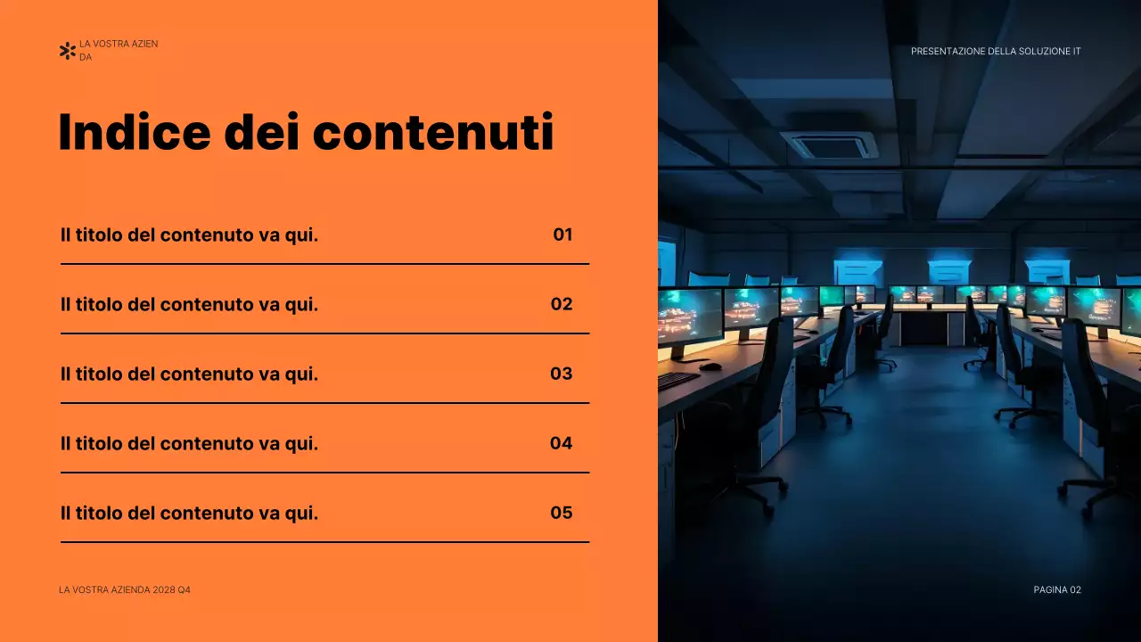 documento di presentazione IT moderno arancione