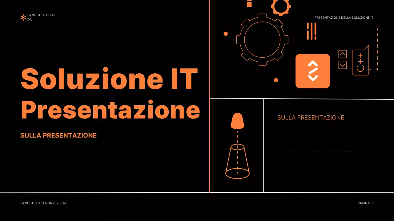 documento di presentazione IT moderno arancione