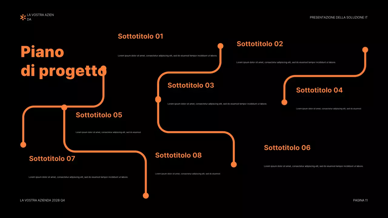 documento di presentazione IT moderno arancione
