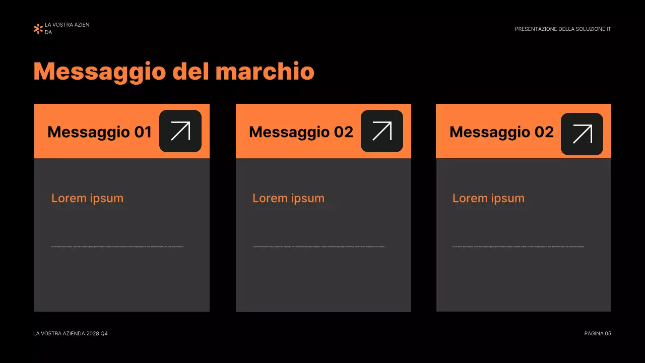 documento di presentazione IT moderno arancione