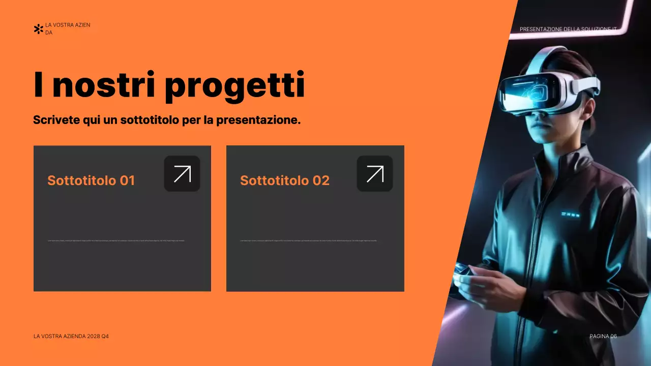 documento di presentazione IT moderno arancione