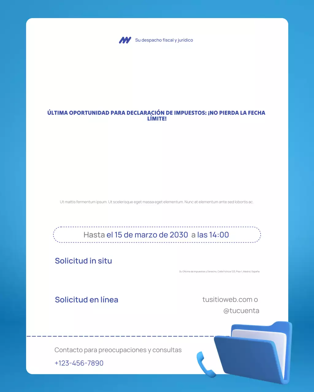 Aviso fiscal moderno en rojo