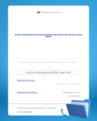 Aviso fiscal moderno en rojo