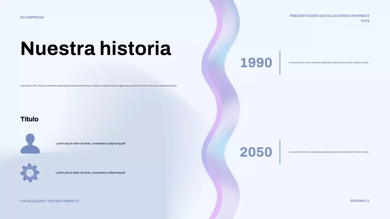 Presentación de TI moderna en color azul