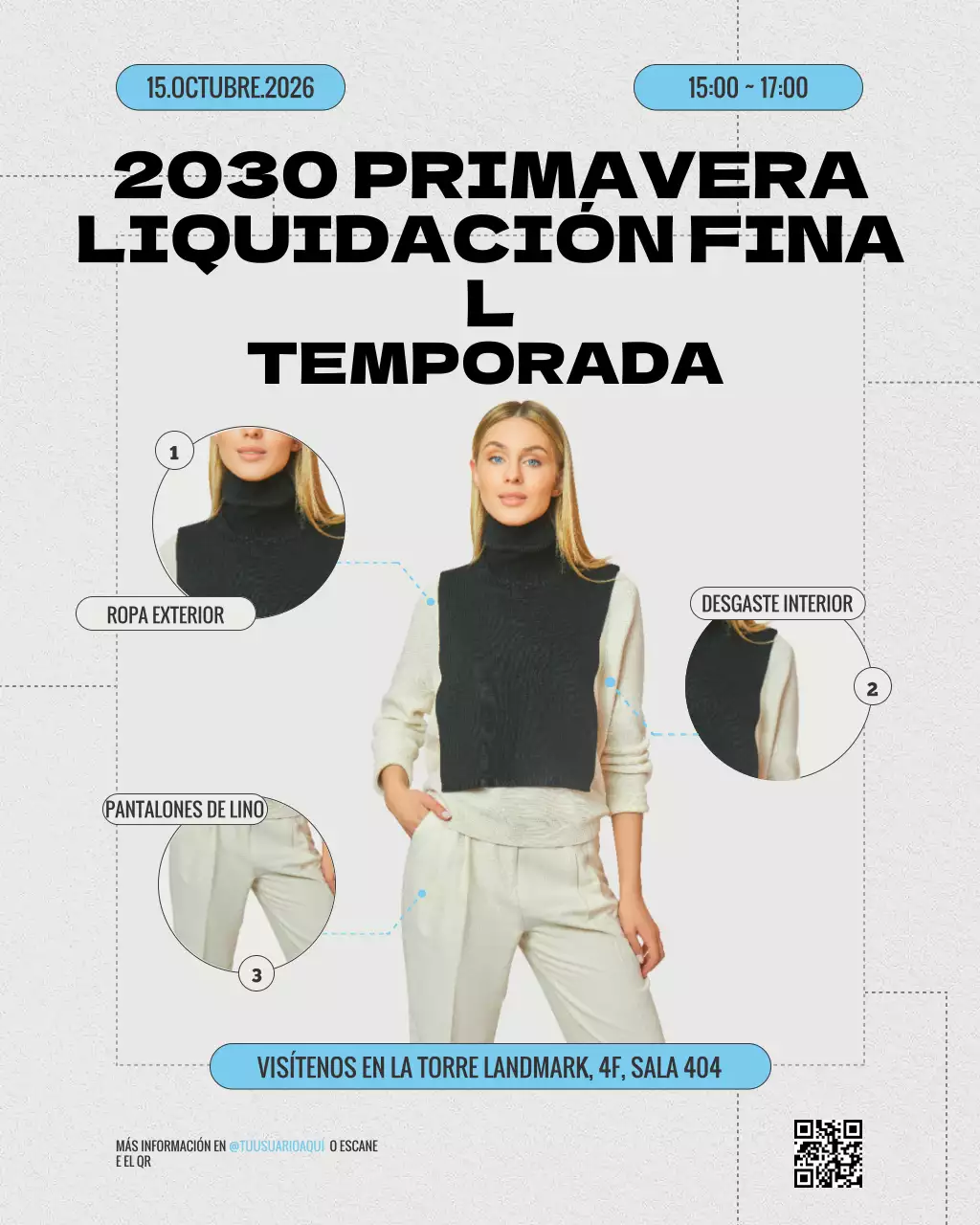 Invitación al curso de moda retro colorida