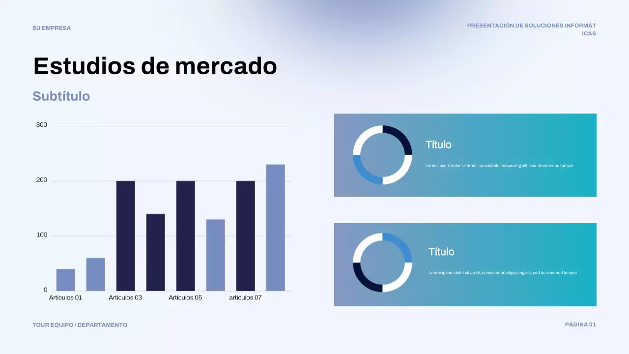 Presentación de TI moderna en color azul