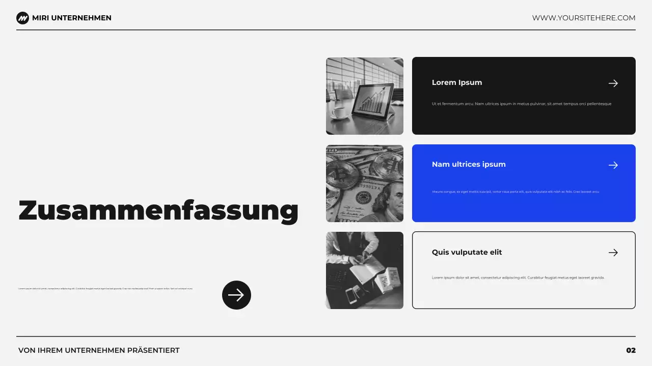 schwarz-blaue moderne Präsentation zur Budget-Finanzplanung