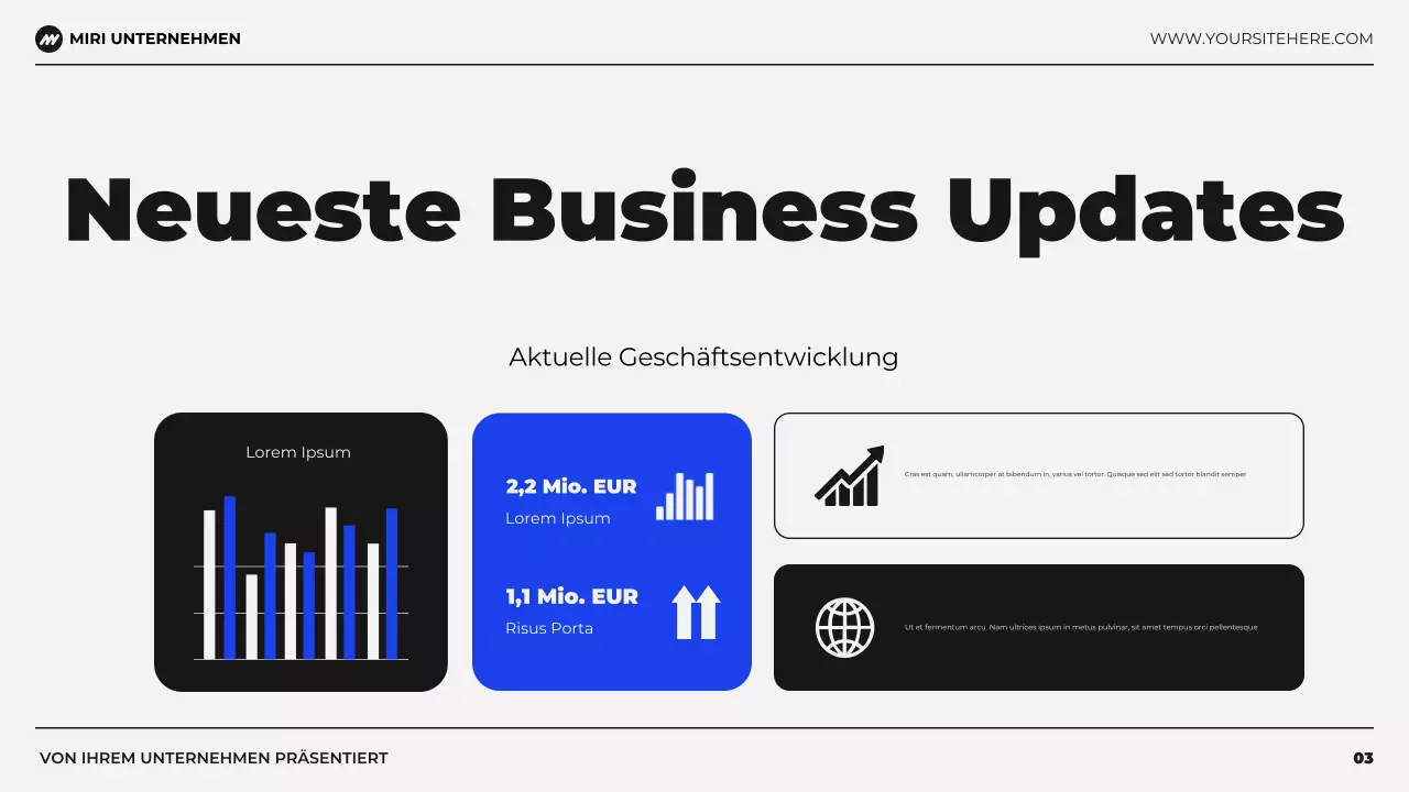 schwarz-blaue moderne Präsentation zur Budget-Finanzplanung