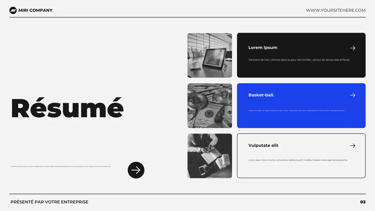 présentation de la planification financière du budget moderne en noir et bleu