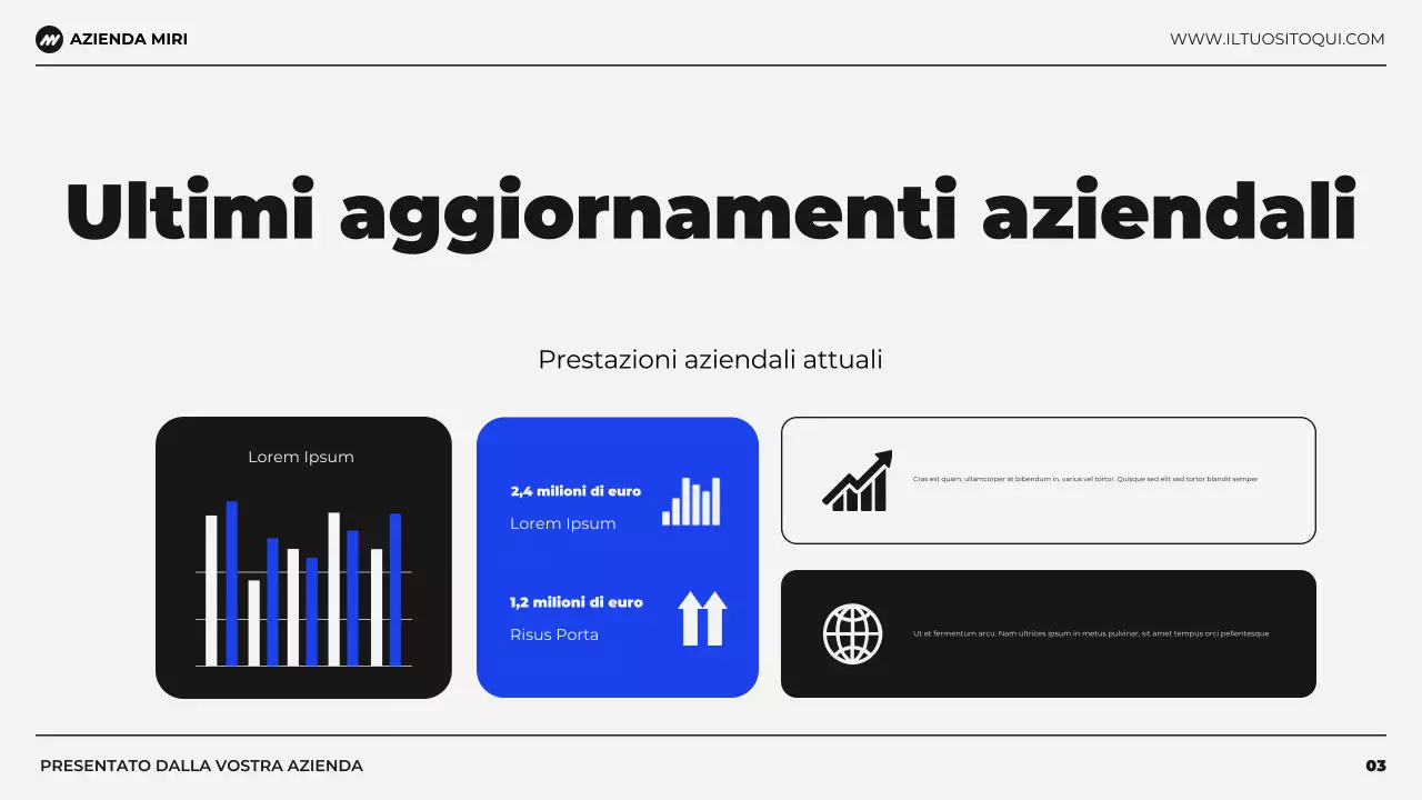 presentazione di pianificazione finanziaria di bilancio moderno nero e blu