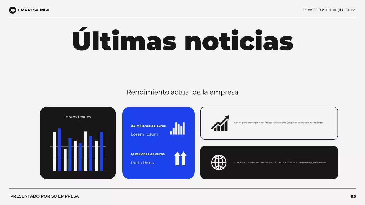 Presentación de planificación financiera presupuestaria moderna en negro y azul