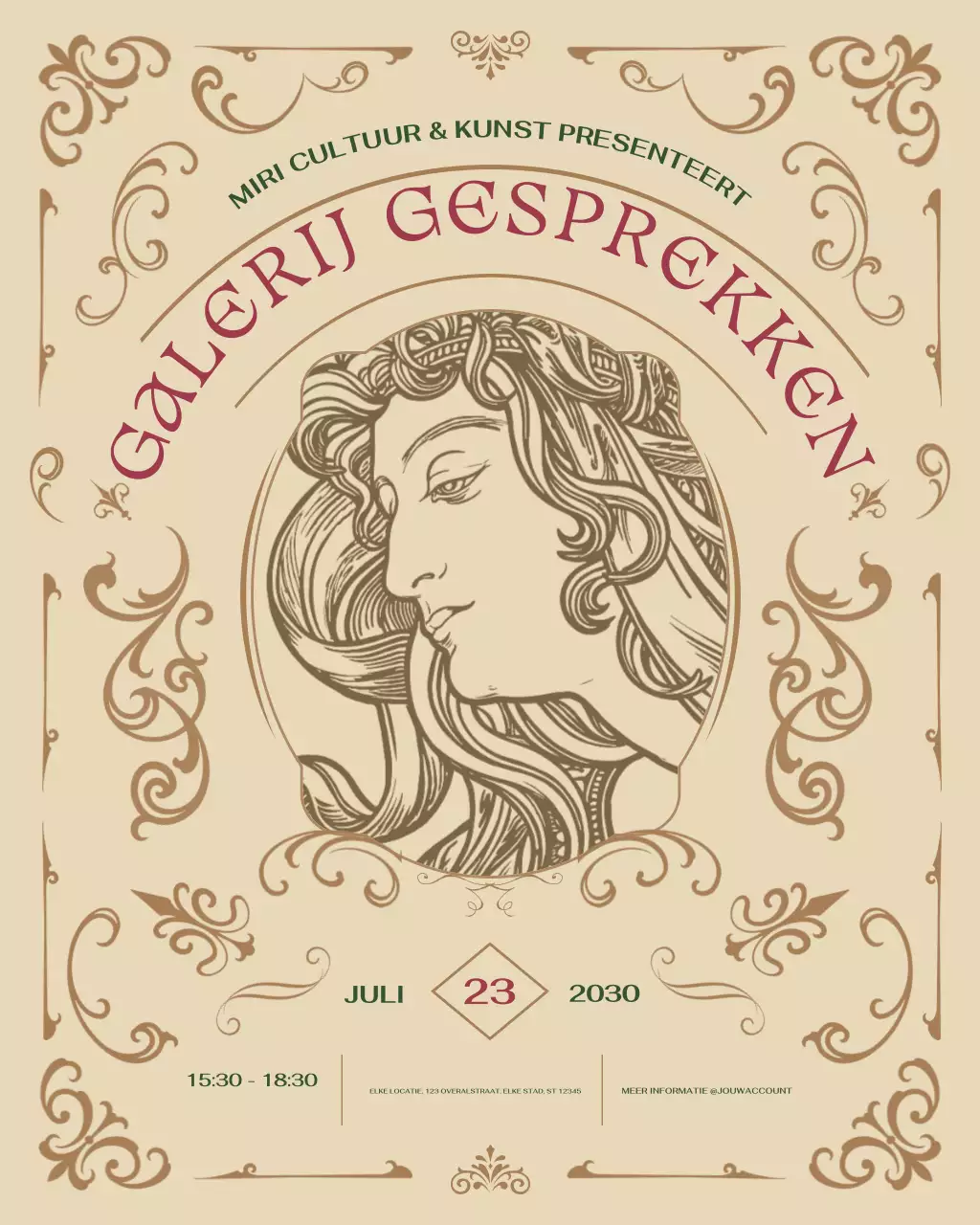 beige klassieke kunsttentoonstelling