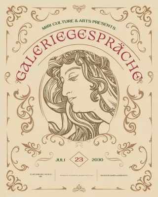 Beige klassische Kunstausstellung