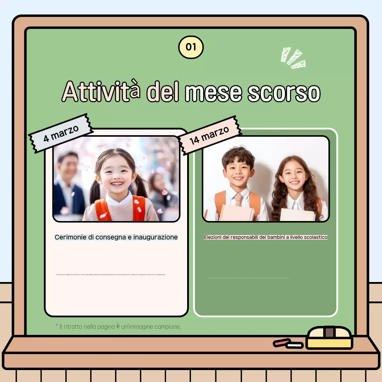 Materiali didattici per bambini azzurri