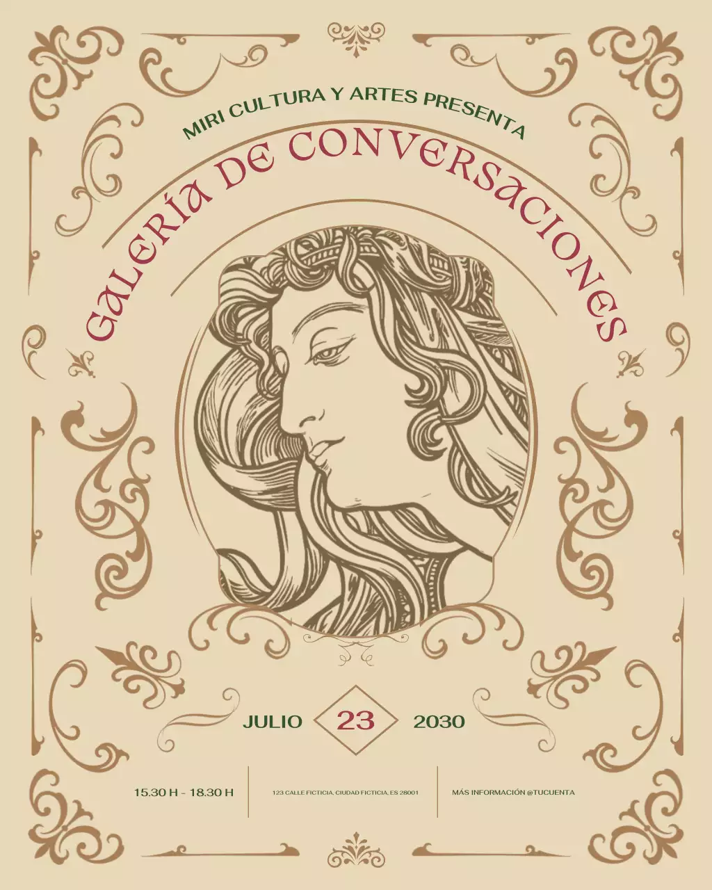 Exposición de arte clásico beige