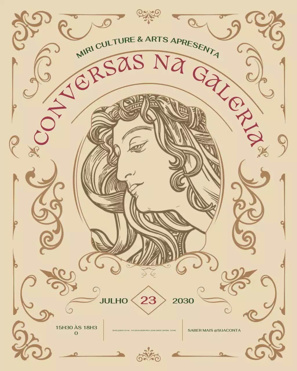 exposição de arte clássica bege