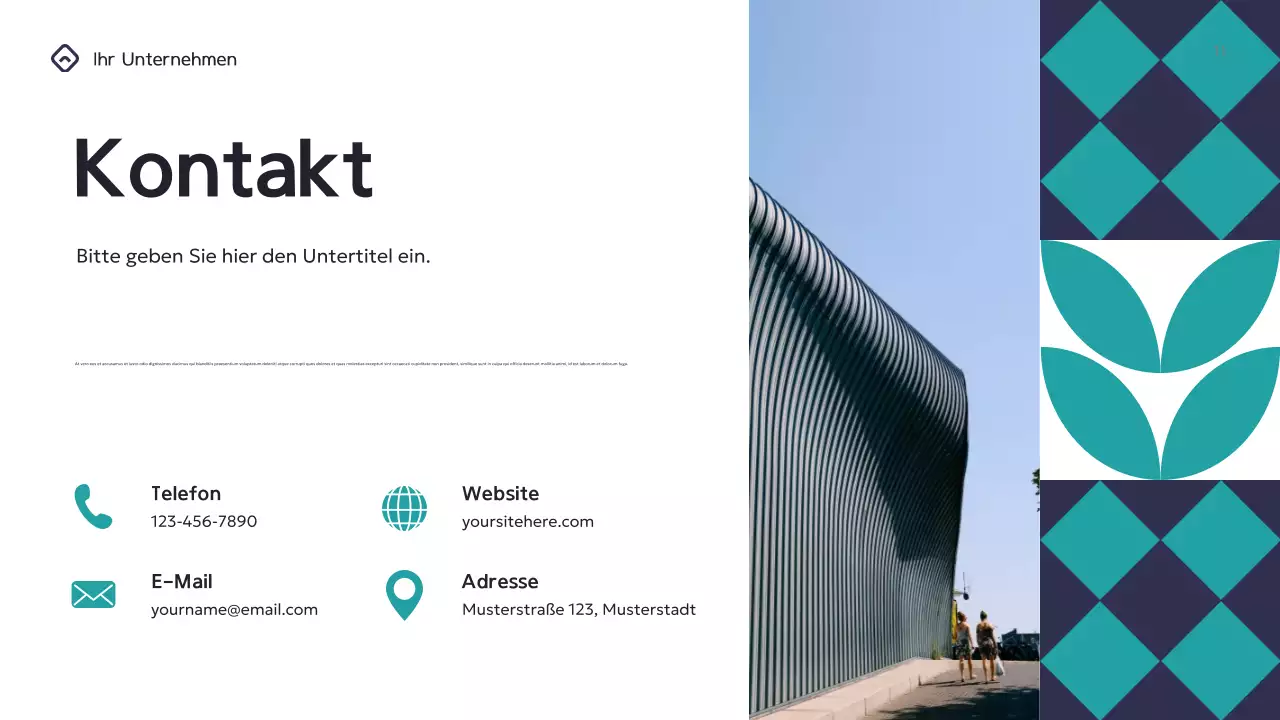 Blaugrüne geometrische Geschäftspräsentation