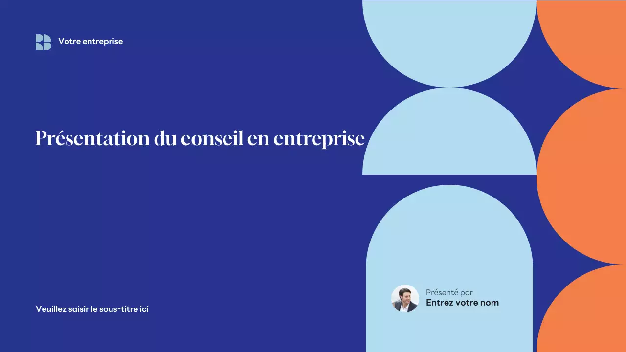 Présentation commerciale moderne bleue