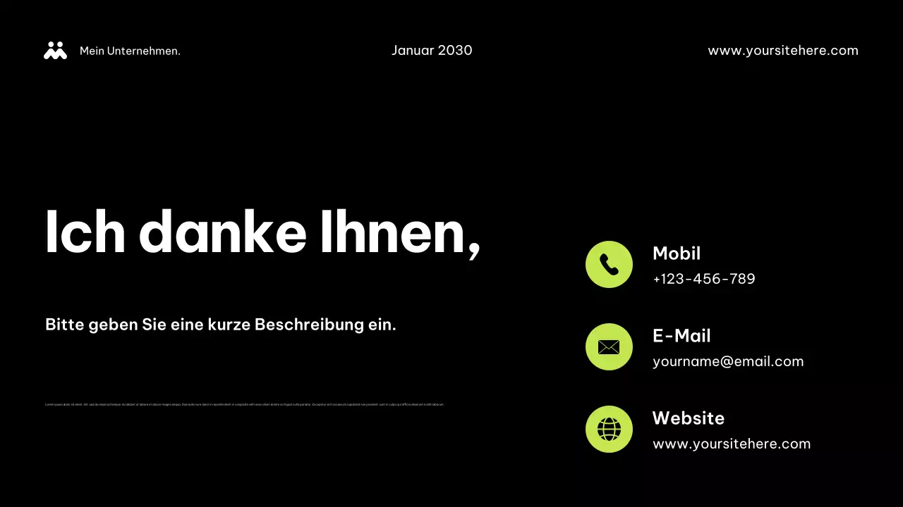 Dokument der Green Modern Agency