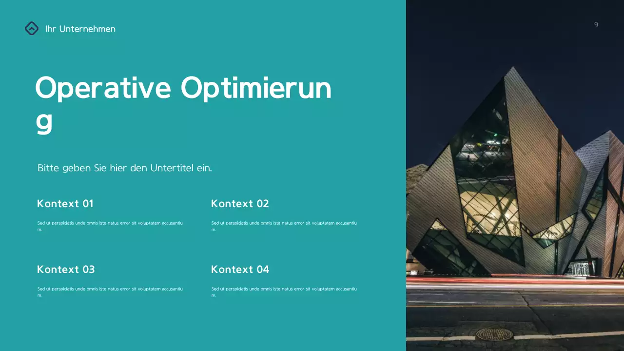 Blaugrüne geometrische Geschäftspräsentation