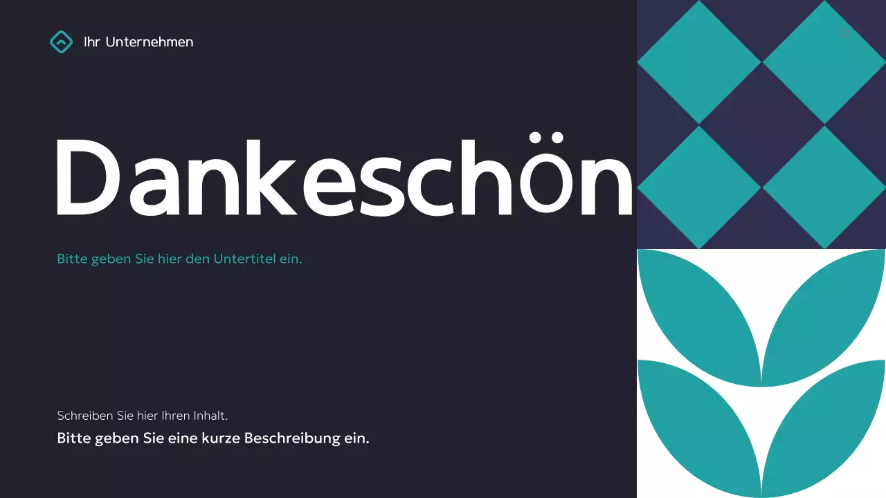 Blaugrüne geometrische Geschäftspräsentation