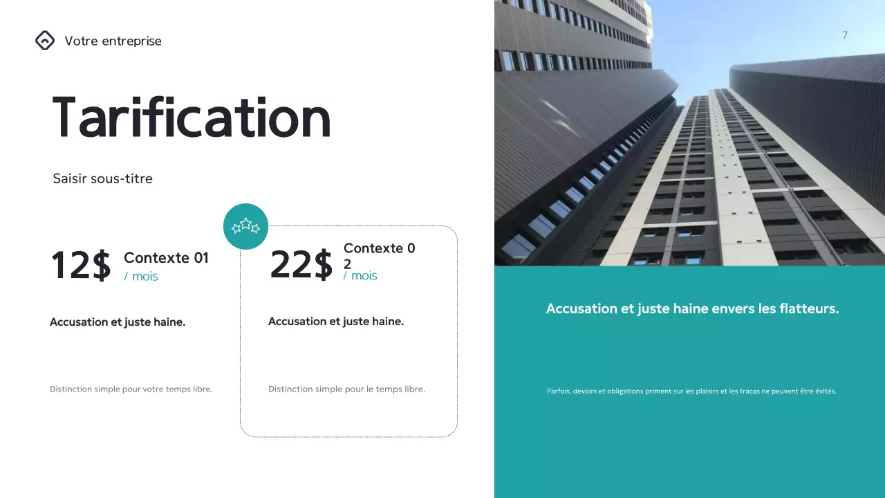 Présentation commerciale géométrique turquoise