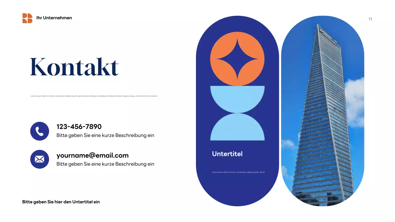 Blaue moderne Geschäftspräsentation