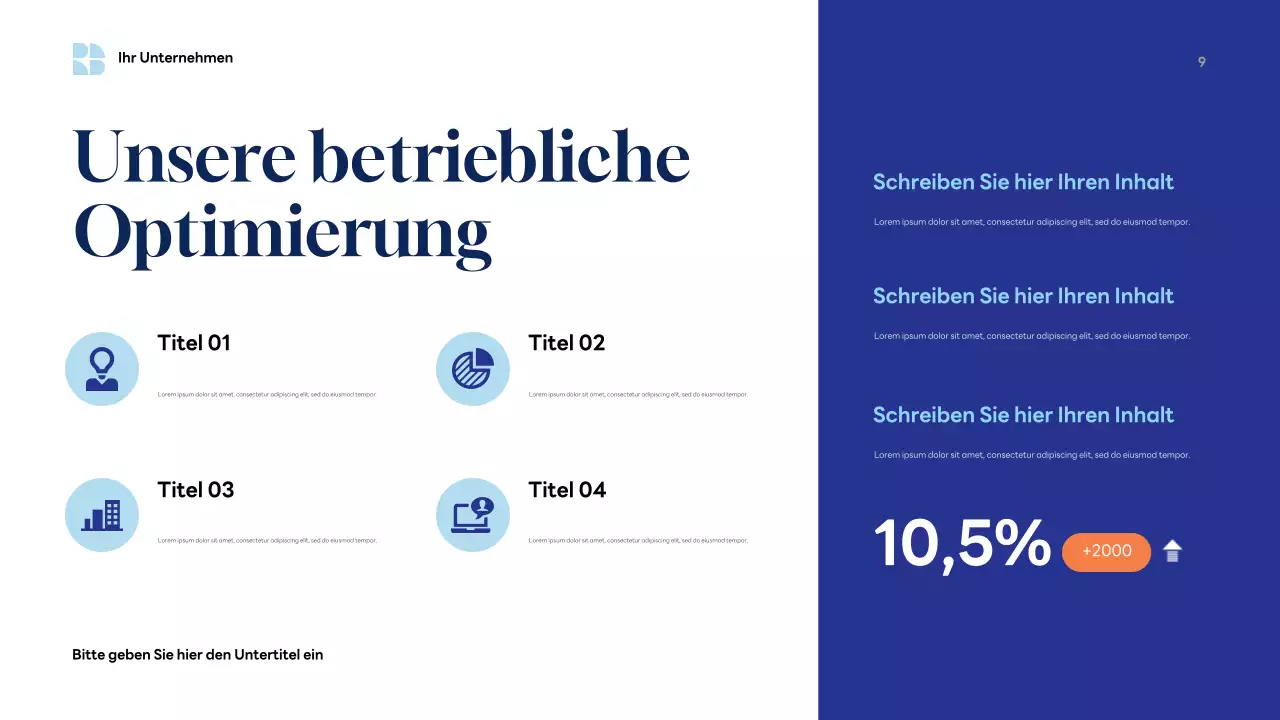 Blaue moderne Geschäftspräsentation