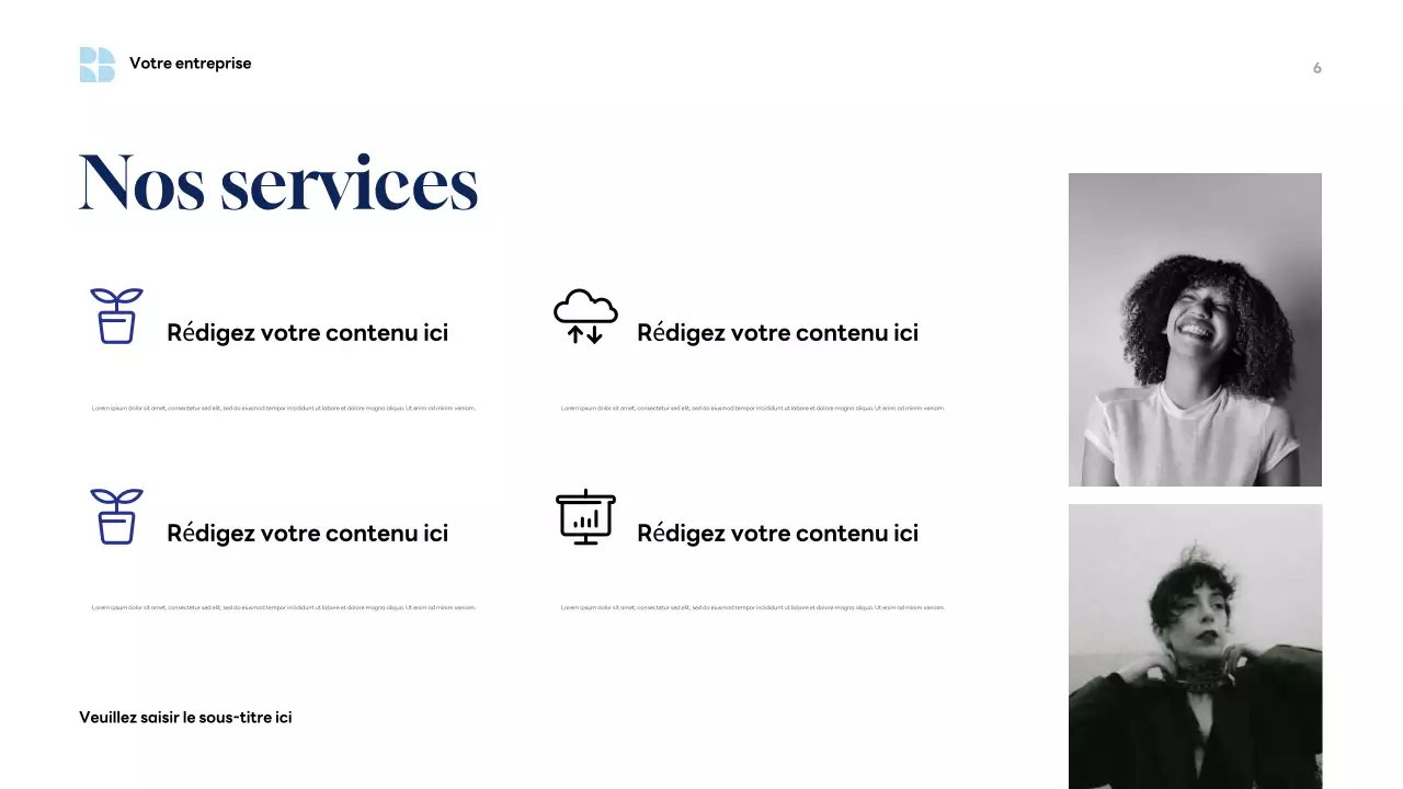 Présentation commerciale moderne bleue